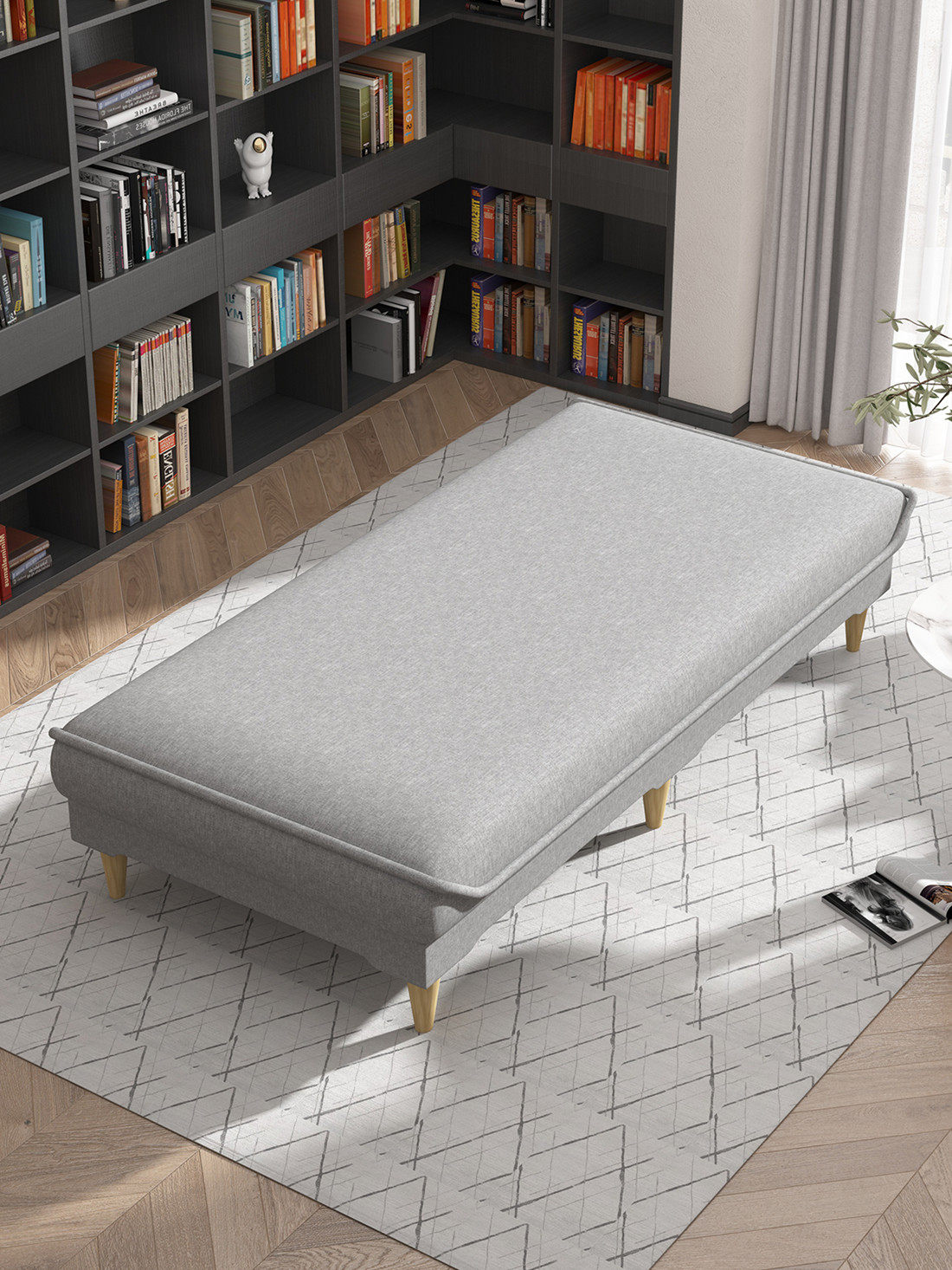 Single Sleeper Sofa Bed with Extra Wide Splicing Fabric - Taobao product photo 4