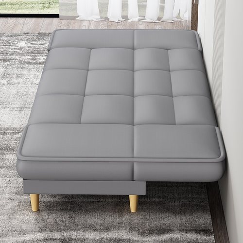 阳台皮艺沙发单人床拼床简易折叠沙发床出租房午休床公寓客厅卧室