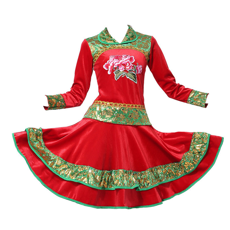 秋冬新款广场舞服装金丝