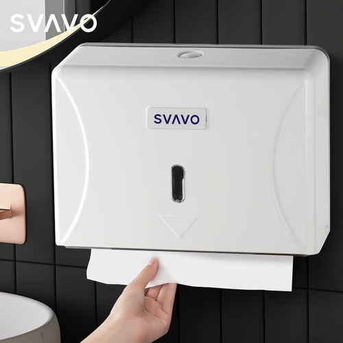 瑞沃免打孔防水壁挂式擦手纸盒