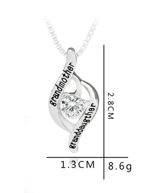 2024春季新款饰品grandmother granddaughter 母亲节礼物镶钻项链