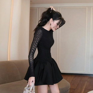 long sleeved dress New 蕾丝蓬蓬长袖 fluffy 新款 连衣裙女 lace