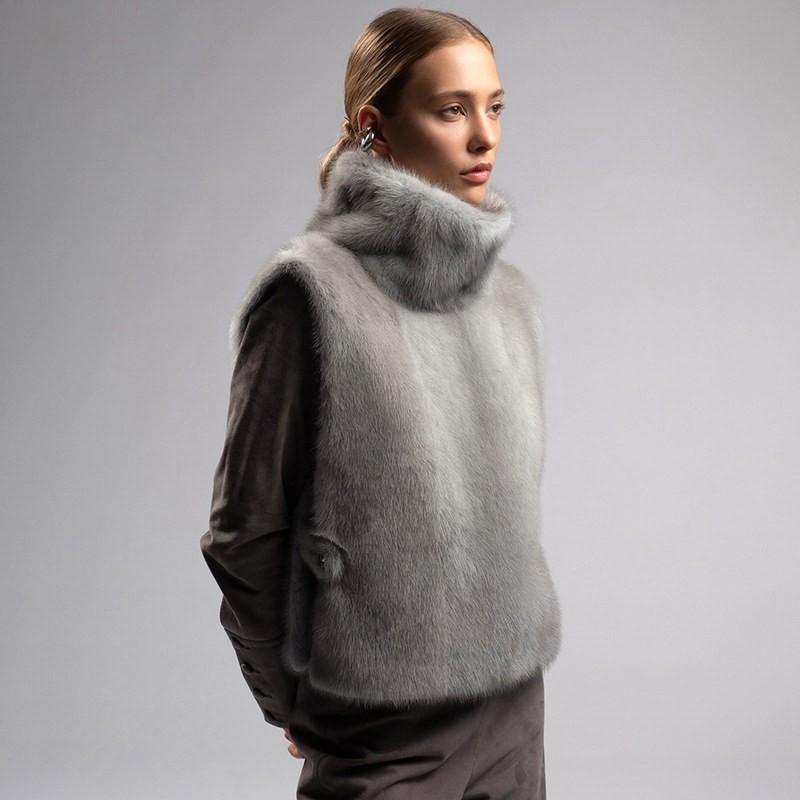 New high neck warm fur camisole top 新款高领保暖毛毛坎肩上衣