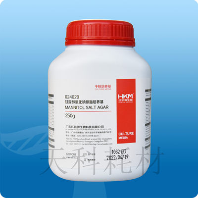 024020 甘露醇氯化钠琼脂  250g/瓶 广东环凯微生物干粉培养基