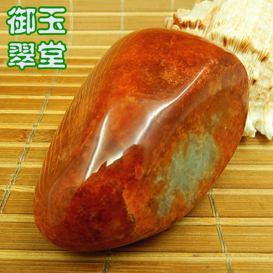细糯老坑种红色翡翠手玩抛光明料 玉原石a货厚桩把玩摆件牌子毛料