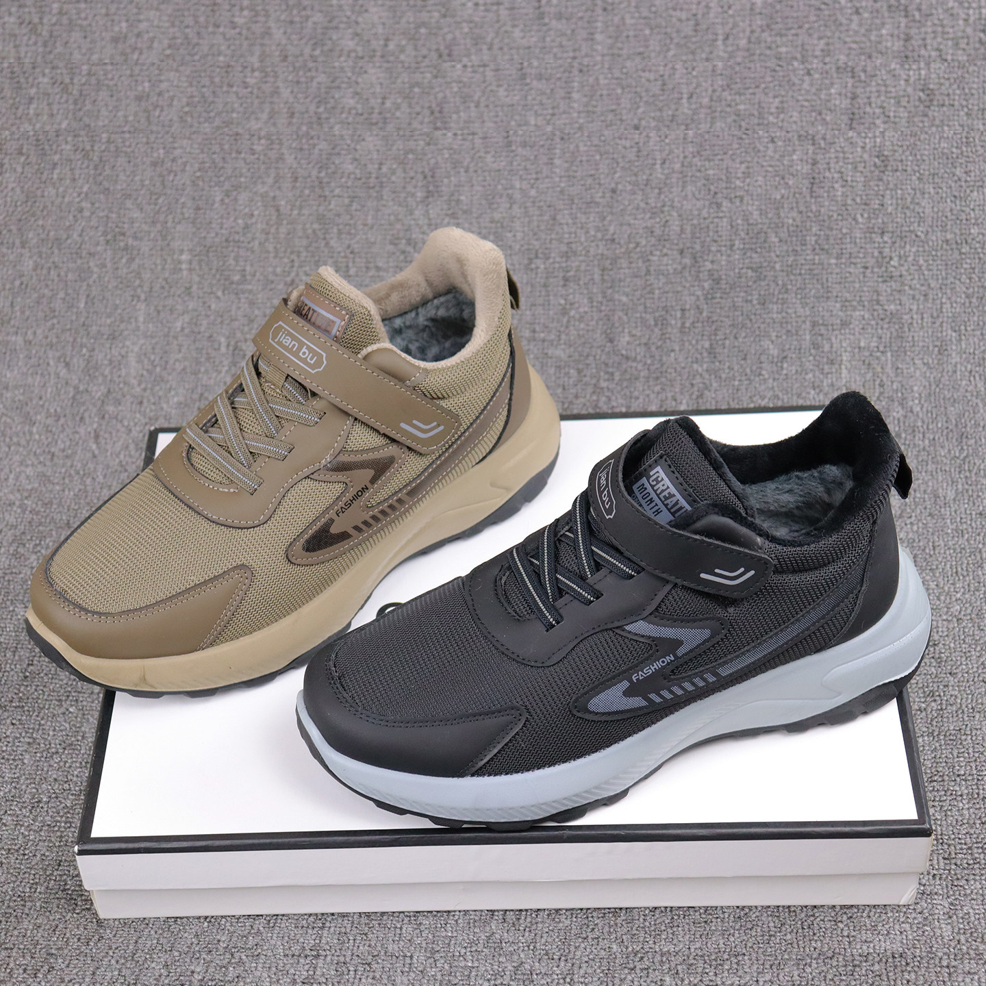 红依利男鞋冬季新款舒适中老年爸爸鞋软底休闲健步鞋加绒保暖棉鞋,流行男鞋,健步鞋,淘宝优惠券,粉丝福利购,淘宝优惠卷