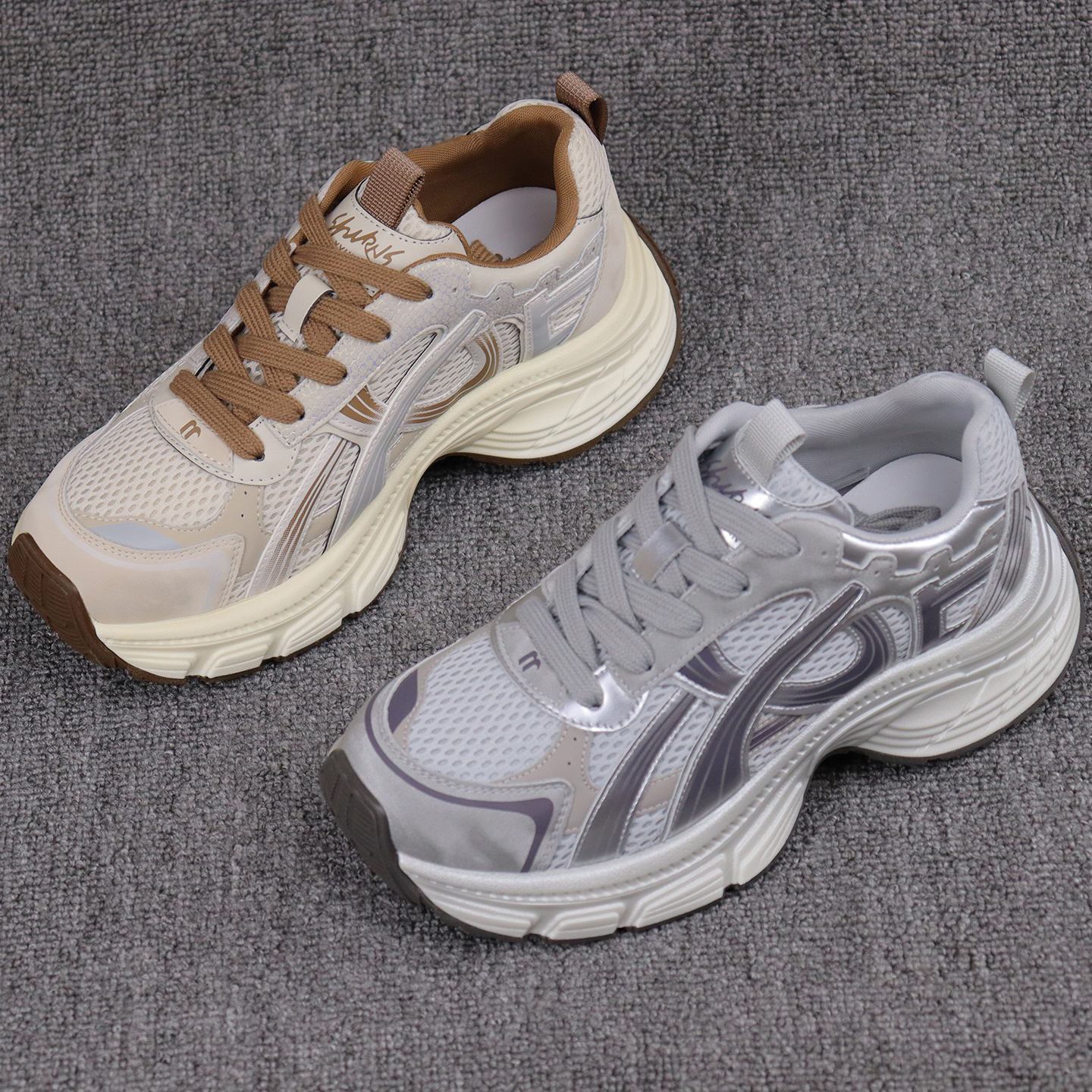 红依利秋新款轻便舒适厚底老爹鞋