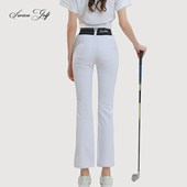 透气速干运动开叉直筒裤 高腰微喇长裤 子女 子女春夏薄款 SG高尔夫裤