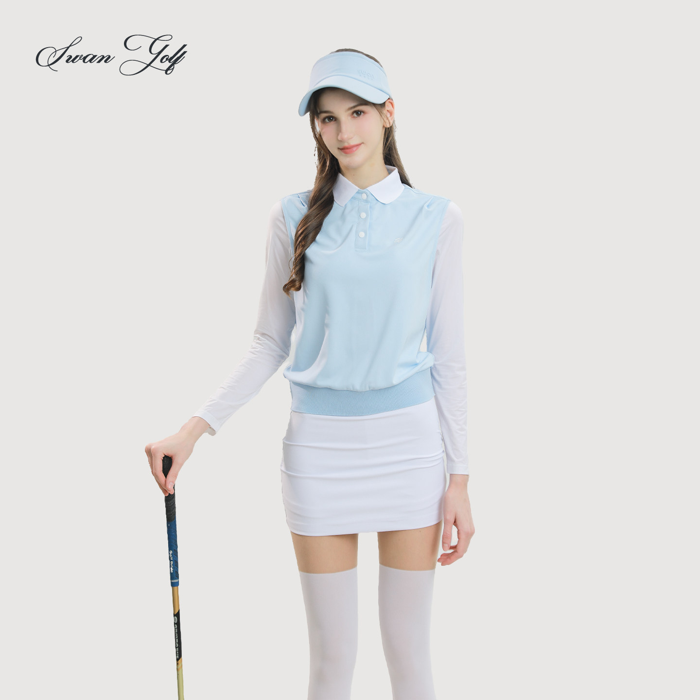 高尔夫服装女26新款假两件冰丝长袖T恤甜美风速干透气运动球服