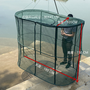 特大号加粗加厚养鱼专用网箱捕鱼网防逃网养殖网箱存鱼大口径网箱