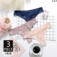 3 tải châu Âu và Mỹ ren thong nữ cảm giác trong suốt nóng một mảnh t quần cotton - G-string sịp