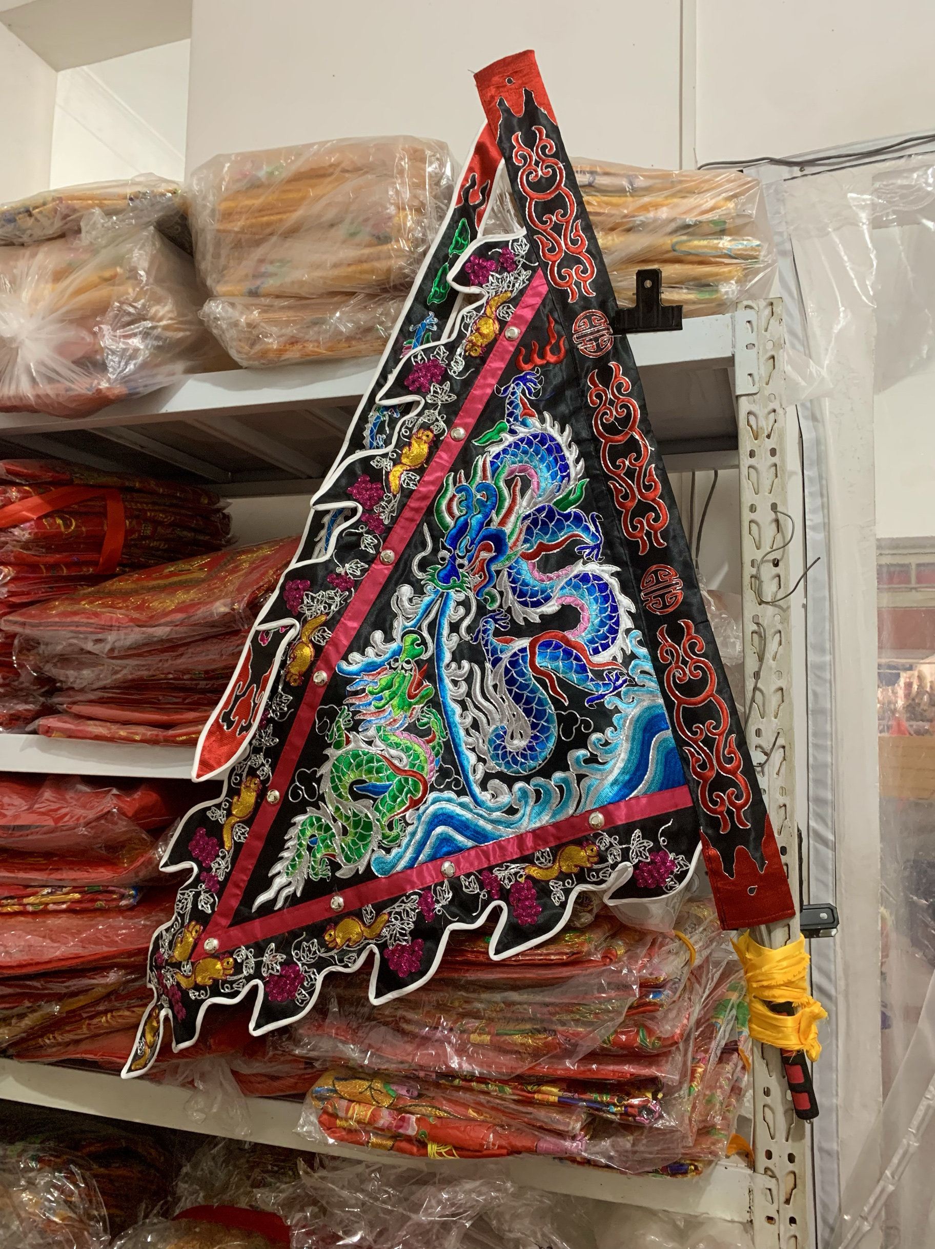 台版精品五色一套三角旗龙旗双面绣令旗四方旗轿旗80厘米游神用品