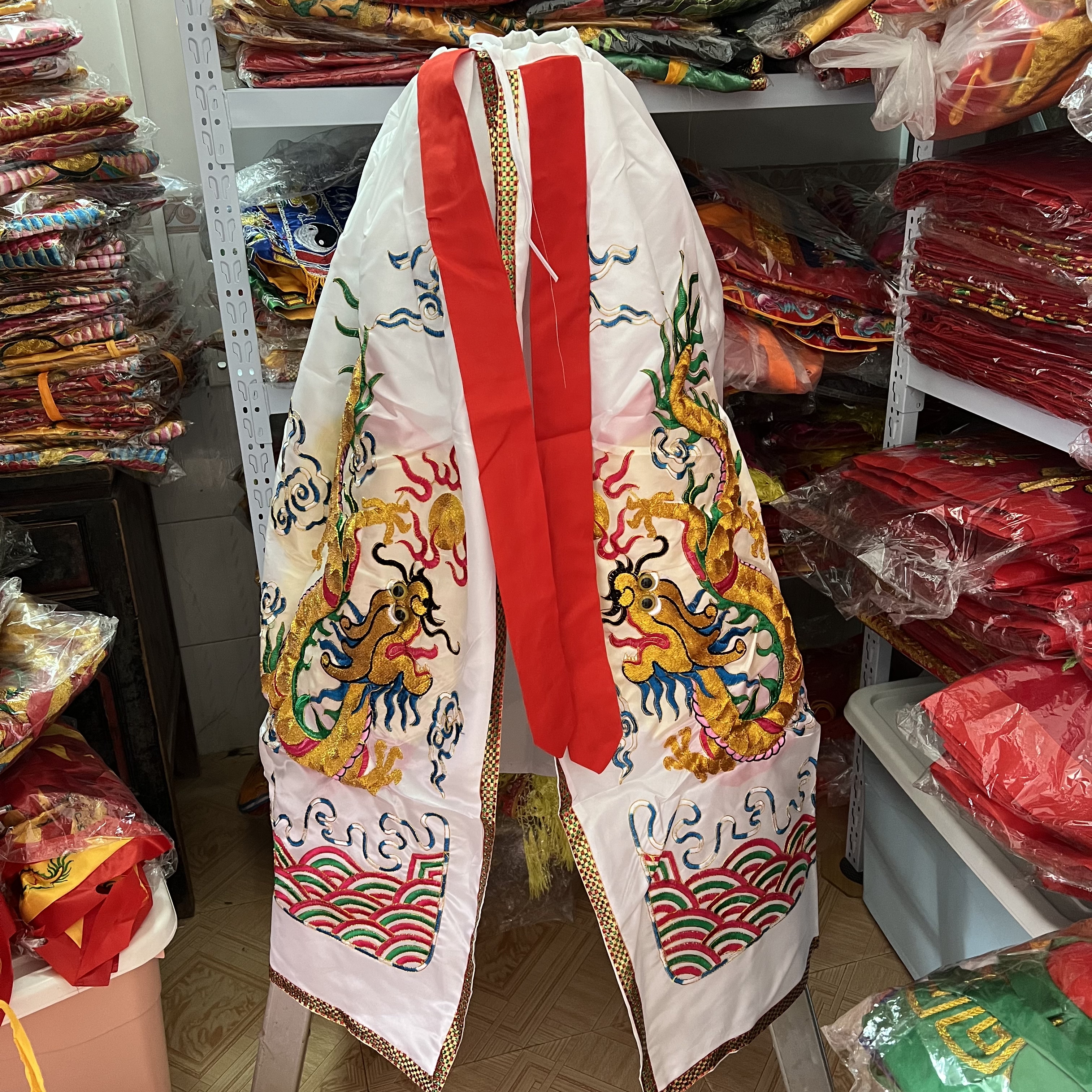 新款用品1.3米披风龙袍凤袍佛袍佛衣五爷关公神像绣品菩萨披风
