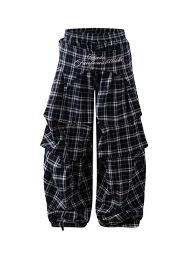 Fudge Pink 2025春季新款美式复古宽松阔腿设计感休闲裤