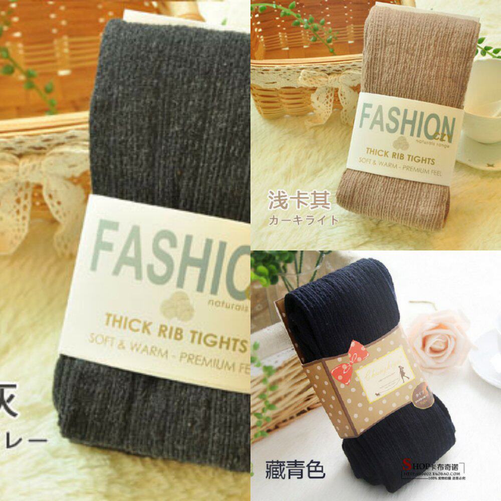 袋装日韩加厚连裤袜子踩脚打底袜裤精梳棉针织袜麻花条纹包邮