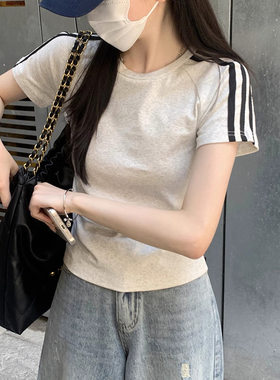 女士2026新款短袖t恤夏季显瘦圆领高端上档次大气时尚洋气短袖T血