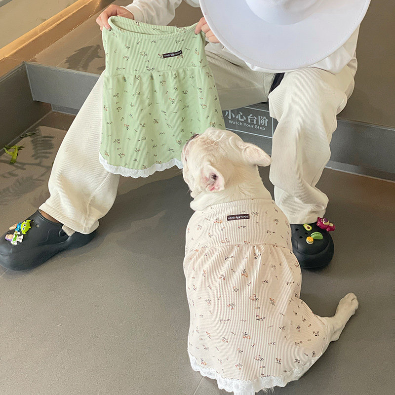 狗狗裙子宠物春装法斗巴哥夏装背心比熊西高地透气无袖衣服薄款
