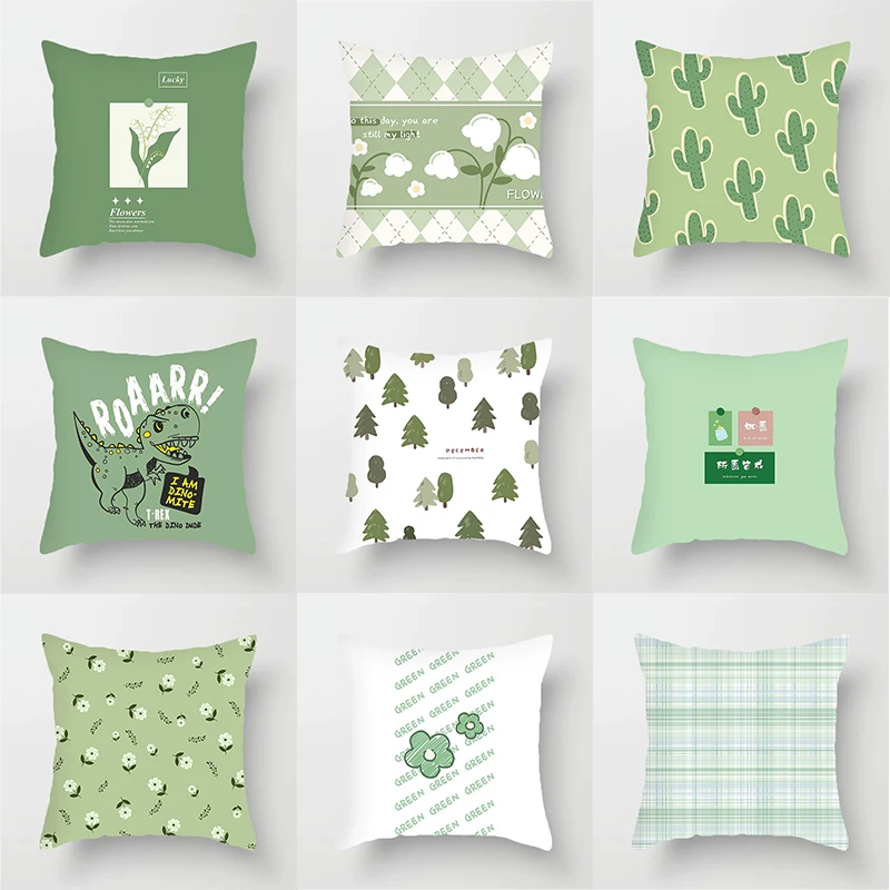 Fresh green pillow, sofa for bed for car