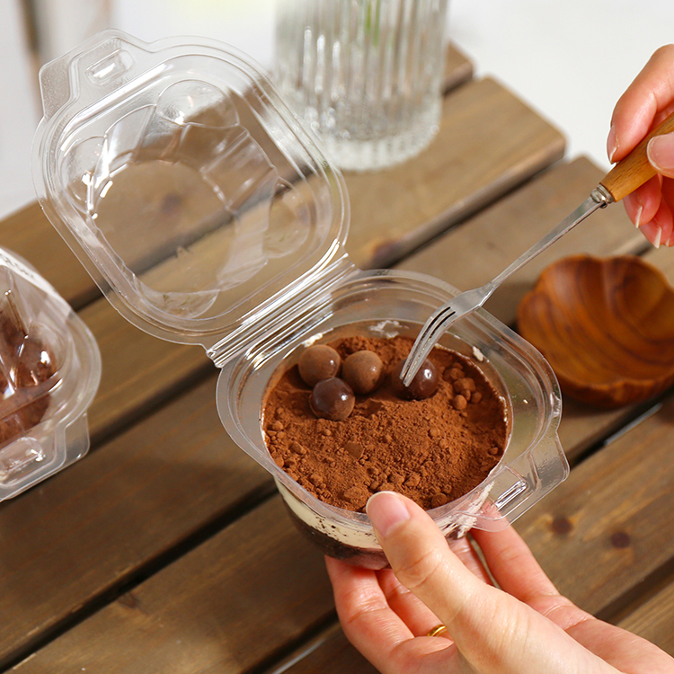 奶油莓果提拉米苏盒子迷你小甜品包装盒一次性单粒加厚西点打包杯