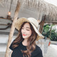 韩版 网红大沿草帽女可折叠手工韩国百搭小清新海边防晒防遮阳女帽
