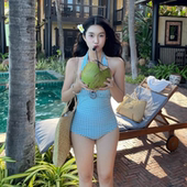 女士绝美连体遮肚显瘦泳衣女高级感2026新款 性感纯欲风沙滩度假夏