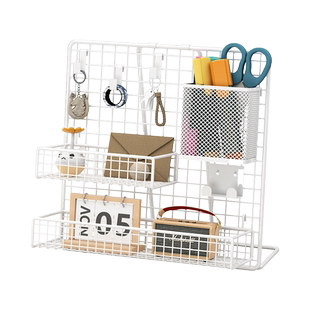 桌面置物架桌上幼儿园美工区作品网格展示架铁网照片挂架收纳架子