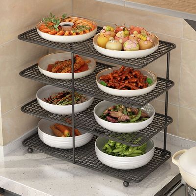 厨房备菜置物架多功能配菜盘碗碟收纳架多层神器家用台面放菜架子