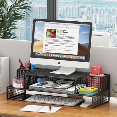 电脑桌面支架笔记本支撑架办公桌宿舍加高显示器增高台铁艺散热架