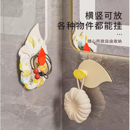 叶子多巴胺挂钩免打孔强力粘胶门后壁挂收纳帽子钥匙发圈无痕粘钩