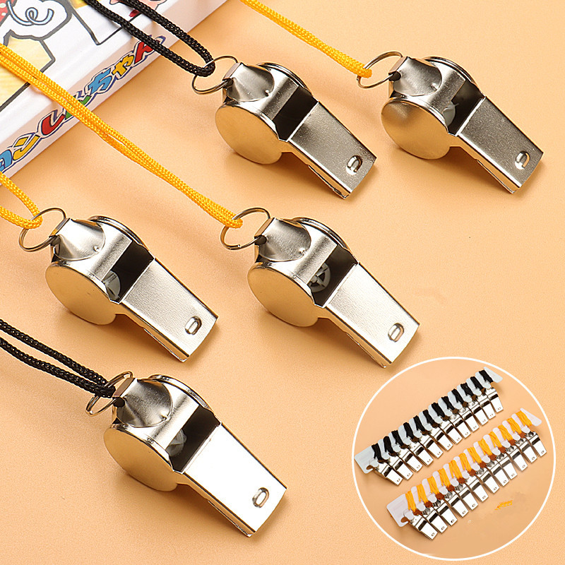 裁判口哨不锈钢金属哨子运动用品带挂绳体育比赛专用高音质设计