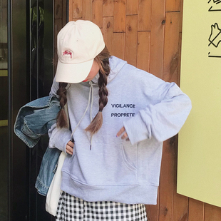 松松垮垮卫衣女薄款秋季新款宽松韩版bf原宿风