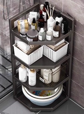 日本MJST浴室置物架洗手间落地置物架墙角多层杂物架卫生间三角架