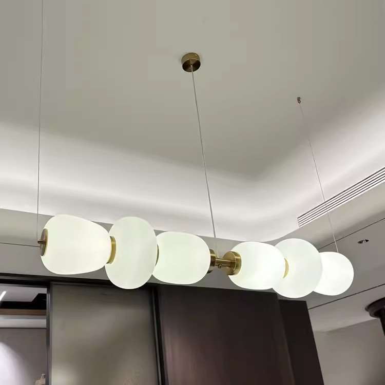 设计师新款创意北欧吧台茶桌书房灯具现代简约餐厅长条玻璃吊灯