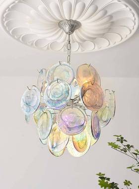 新款意大利murano手工玻璃餐厅吊灯法式中古复古客厅卧室灯具