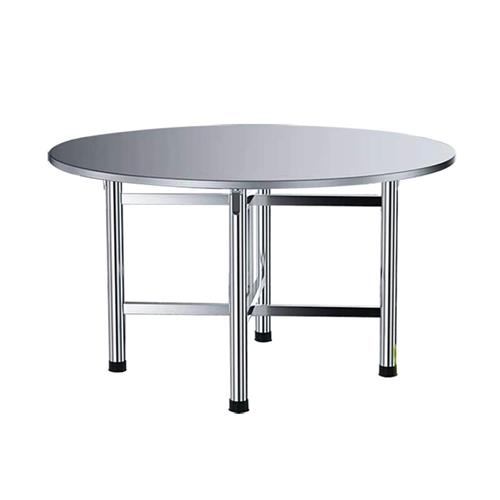 洛迪蒙(lodimon)新款全不锈钢圆桌子一体包边吃饭餐桌圆形工作台