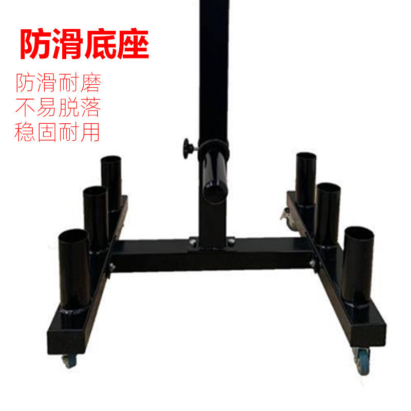 商用健身房移动式片杆综合架杠铃健身收纳架带轮大孔杠铃片存储架