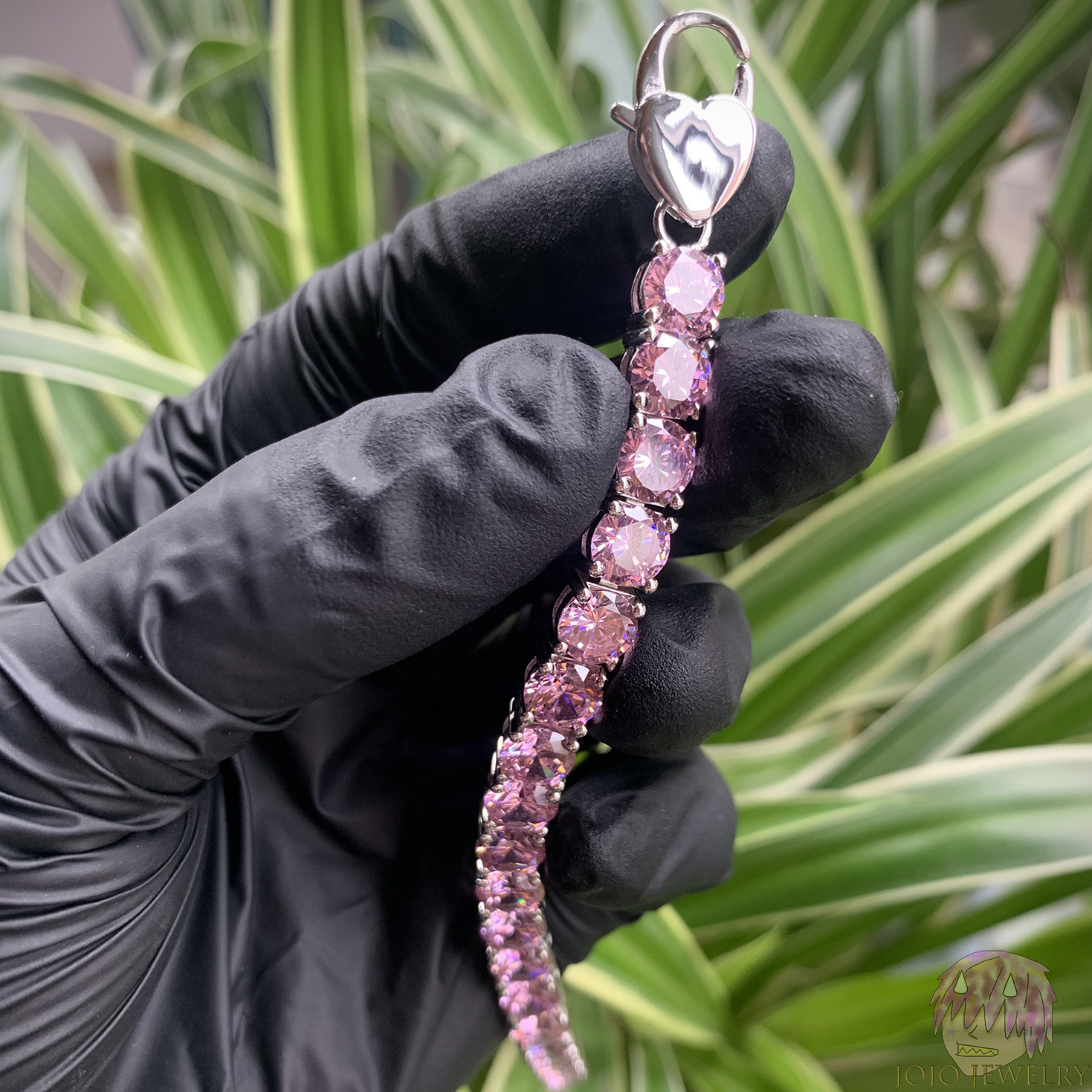 HeartPinkTennis莫桑石网球链