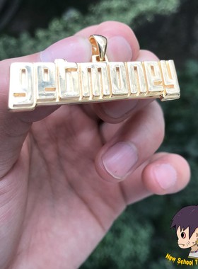 Custom jewelry字母Get Money吊坠项链定制街头嘻哈配饰珠宝