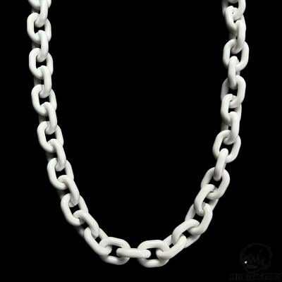 白色树脂项链亚克力嘻哈粗链裤链