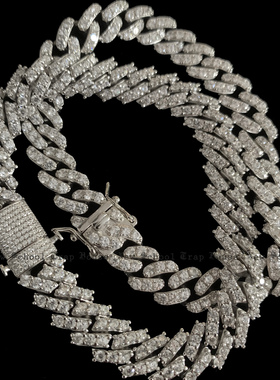 8mmDiamondCuban菱形条形状项链
