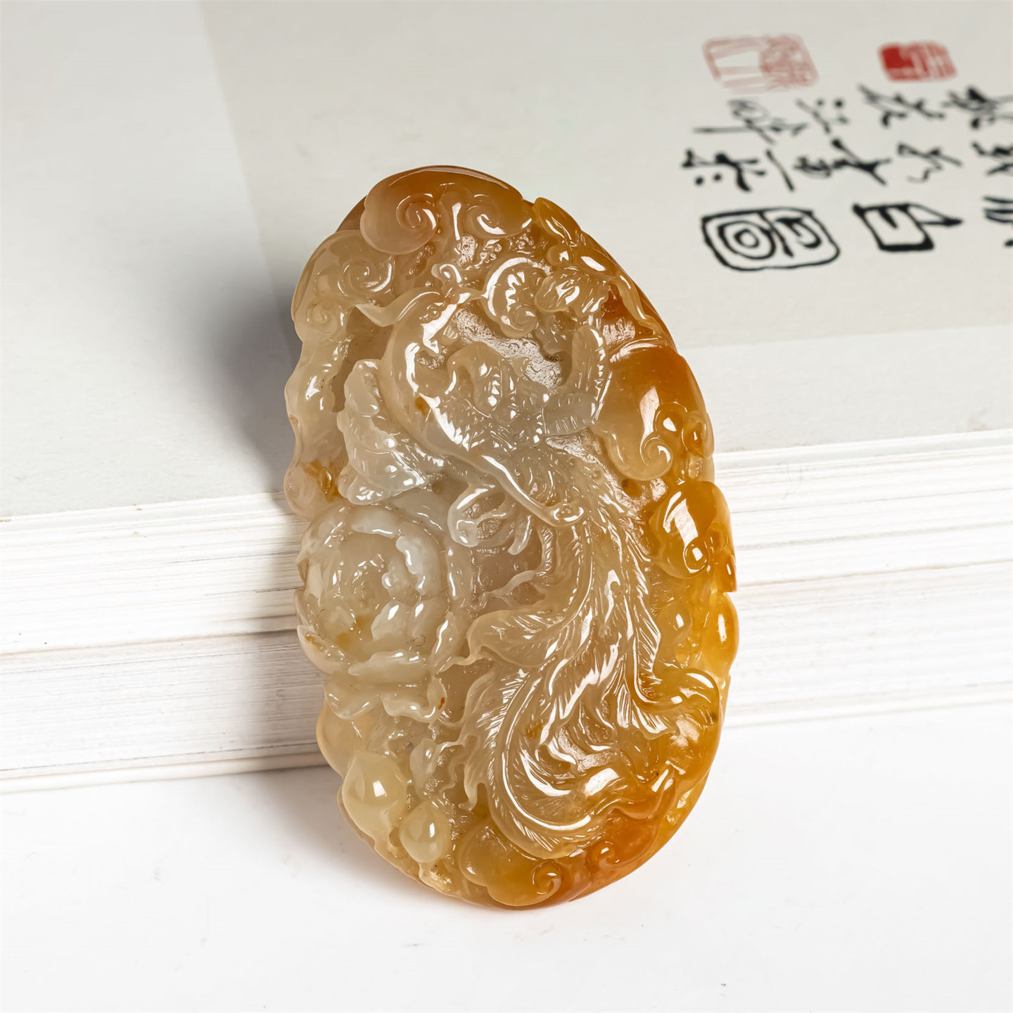 缅甸天然翡翠A货老坑红翡凤凰如意吊坠女款望女成凤花开富贵挂件