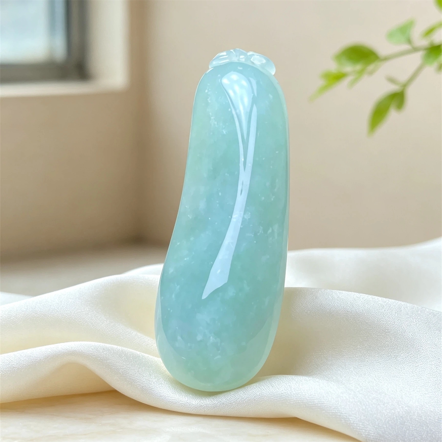 翠贵人冰糯满绿老坑福瓜如意吊坠