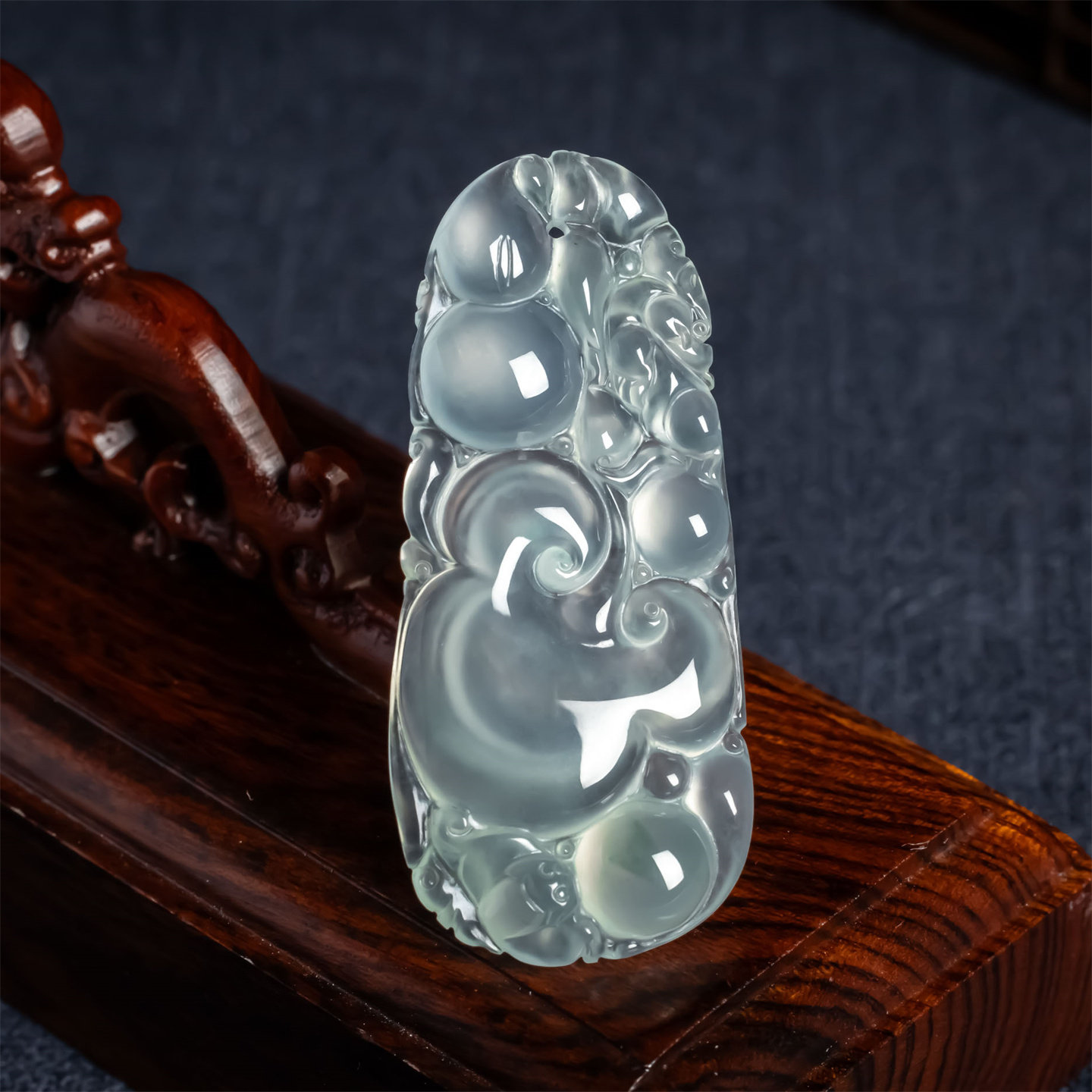 缅甸天然翡翠a货高冰种冰透吉祥如意吊坠男女款老坑葫芦平安挂件