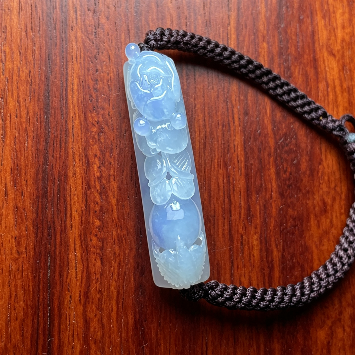翠贵人冰糯种紫罗兰花开富贵手牌
