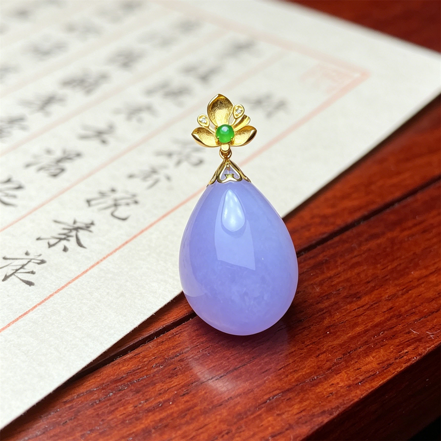 翠贵人18K冰种紫罗兰水滴时尚