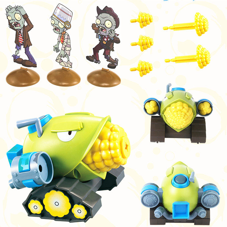 玉米椰子加农炮战车 植物大战僵尸2玩具 生日礼物 可发射回力车