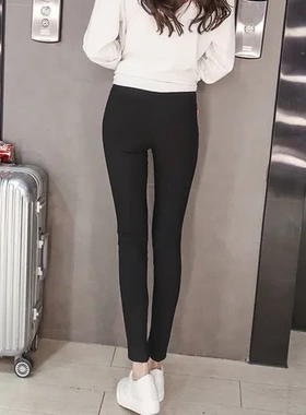 女裤打底裤小黑裤K013新款九分黑色2022夏春秋外穿小脚显瘦薄款