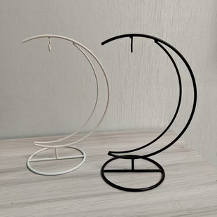 微景观铁架子挂架底座吊瓶铁艺架子配件吊钩支架月牙双勾架子花架