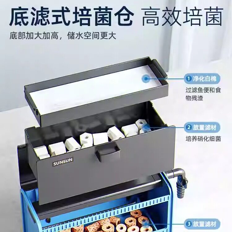 小型抽屉式鱼缸免换水过滤器森森