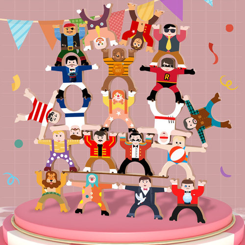 跨境儿童大力士叠叠乐平衡叠叠高桌面游戏亲子积木制解压玩具